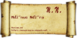Mónus Nóra névjegykártya