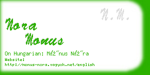 nora monus business card