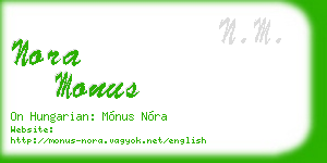 nora monus business card